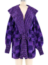 Checker Knit Belted Cardigan Jacket arcadeshops.com