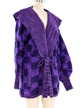 Checker Knit Belted Cardigan Jacket arcadeshops.com
