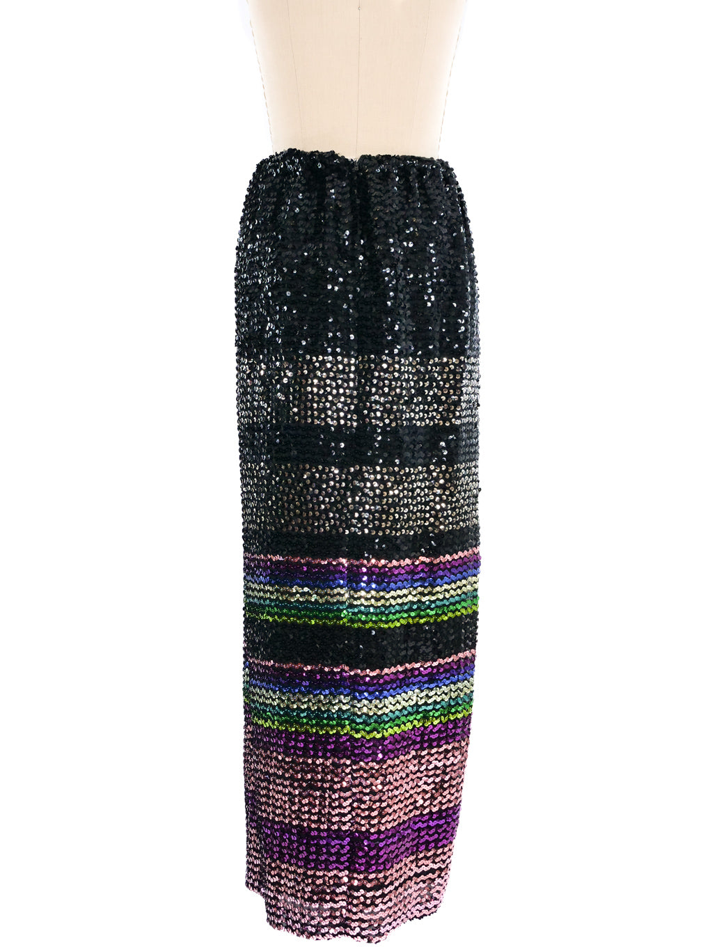 Sequin Striped Maxi Skirt
