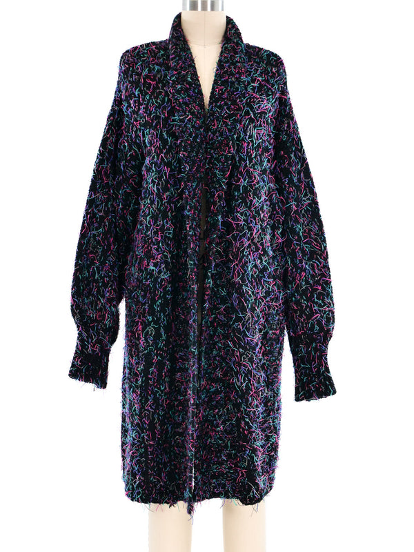 Multicolor Eyelash Fringed Knit Cardigan Jacket arcadeshops.com