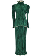 Emerald Plisse Skirt Ensemble Suit arcadeshops.com