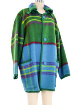 Hai Sporting Gear by Issey Miyake Colorblock Plaid Wool Coat Outerwear arcadeshops.com