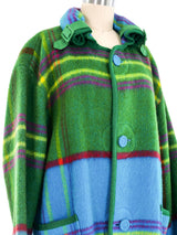 Hai Sporting Gear by Issey Miyake Colorblock Plaid Wool Coat Outerwear arcadeshops.com