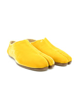 Maison Margiela Canary Velvet Tabi Slippers, Size 41 Accessory arcadeshops.com