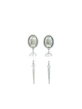 Silvertone Beaded Drop Earrings Accessory arcadeshops.com