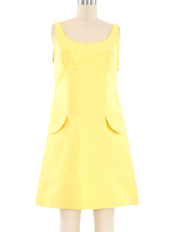 Gianni Versace Yellow Silk Mini Dress Dress arcadeshops.com
