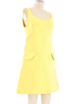 Gianni Versace Yellow Silk Mini Dress Dress arcadeshops.com