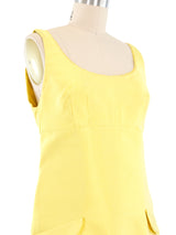 Gianni Versace Yellow Silk Mini Dress Dress arcadeshops.com