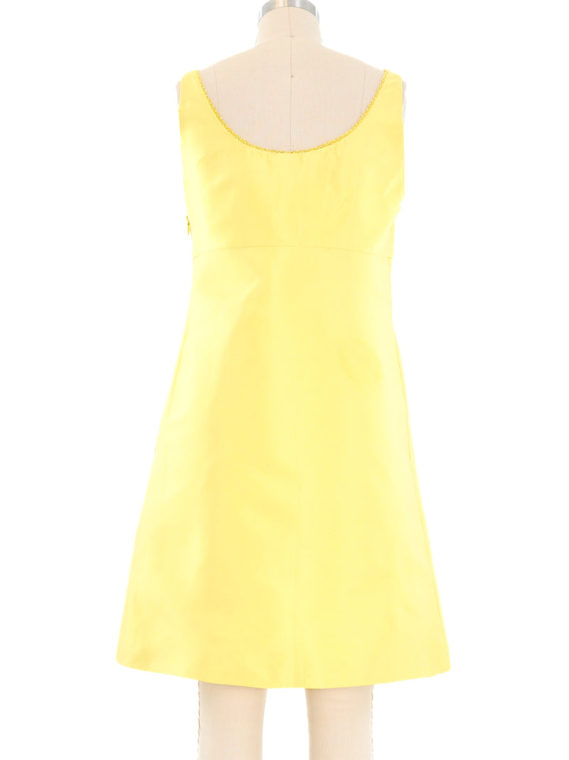 Gianni Versace Yellow Silk Mini Dress Dress arcadeshops.com