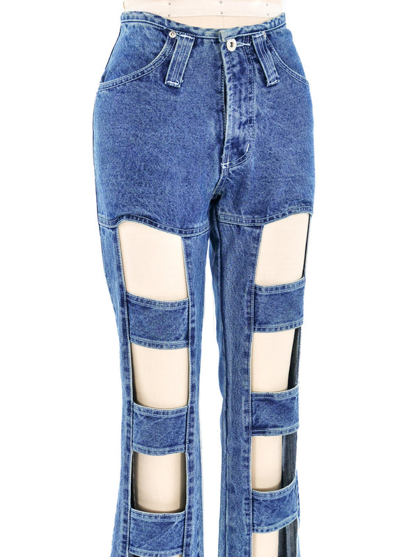 1990's Windowpane Jeans Bottom arcadeshops.com