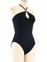 Oscar de la Renta Floral Embroidered Swimsuit Top arcadeshops.com