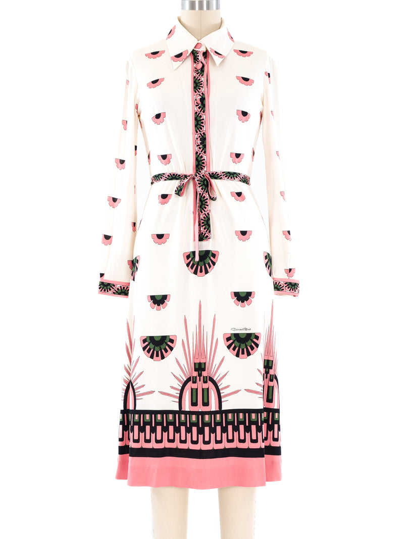1960's Italian Printed Jersey Dress Dress arcadeshops.com