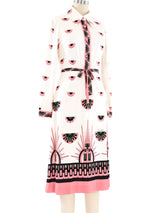 1960's Italian Printed Jersey Dress Dress arcadeshops.com