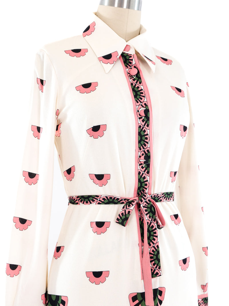 1960's Italian Printed Jersey Dress Dress arcadeshops.com