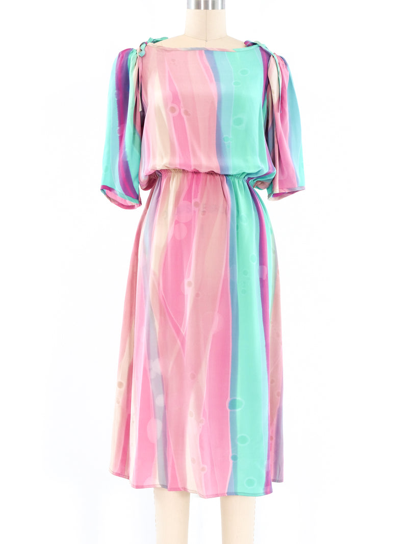 Tie Dye Printed Silk Dress Dress arcadeshops.com