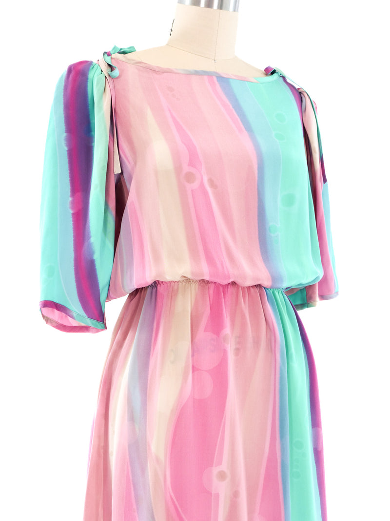 Tie Dye Printed Silk Dress Dress arcadeshops.com