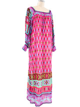 Printed Cotton Gauze Indian Caftan Dress arcadeshops.com