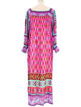 Printed Cotton Gauze Indian Caftan Dress arcadeshops.com