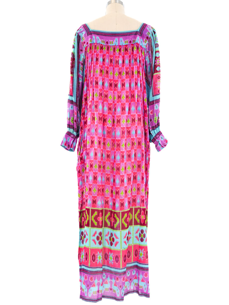 Printed Cotton Gauze Indian Caftan Dress arcadeshops.com