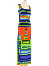 Op Art Printed Jersey Maxi Dress Dress arcadeshops.com