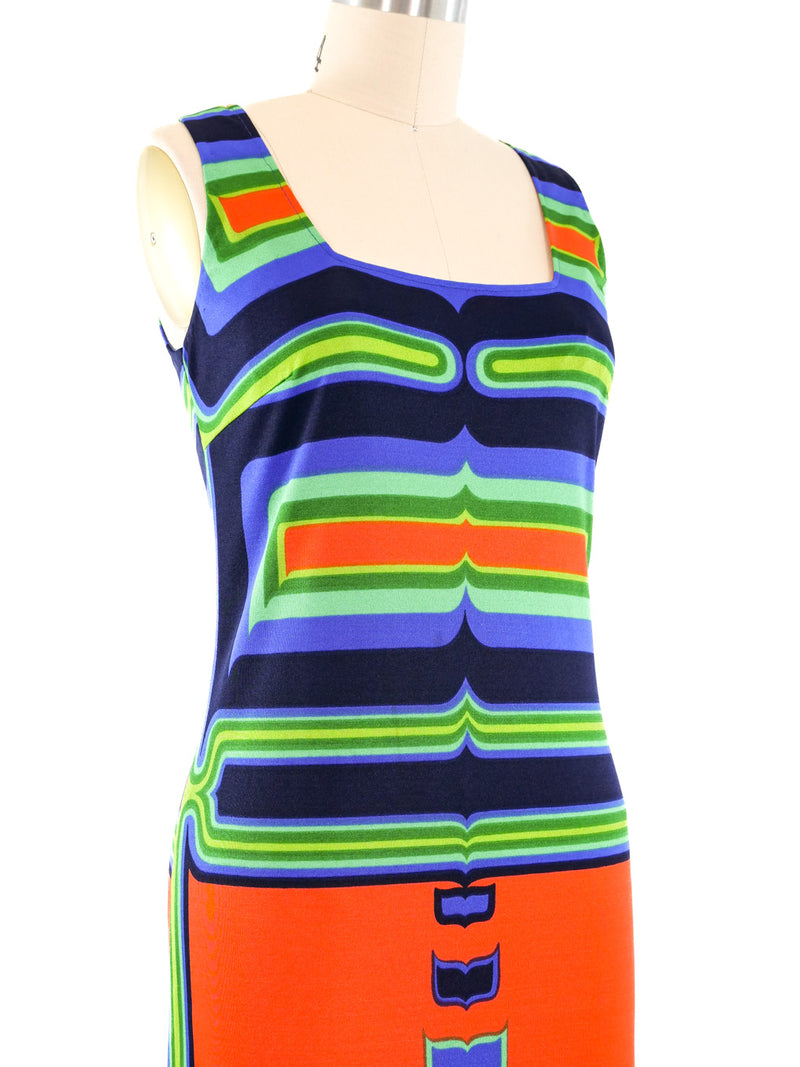 Op Art Printed Jersey Maxi Dress Dress arcadeshops.com