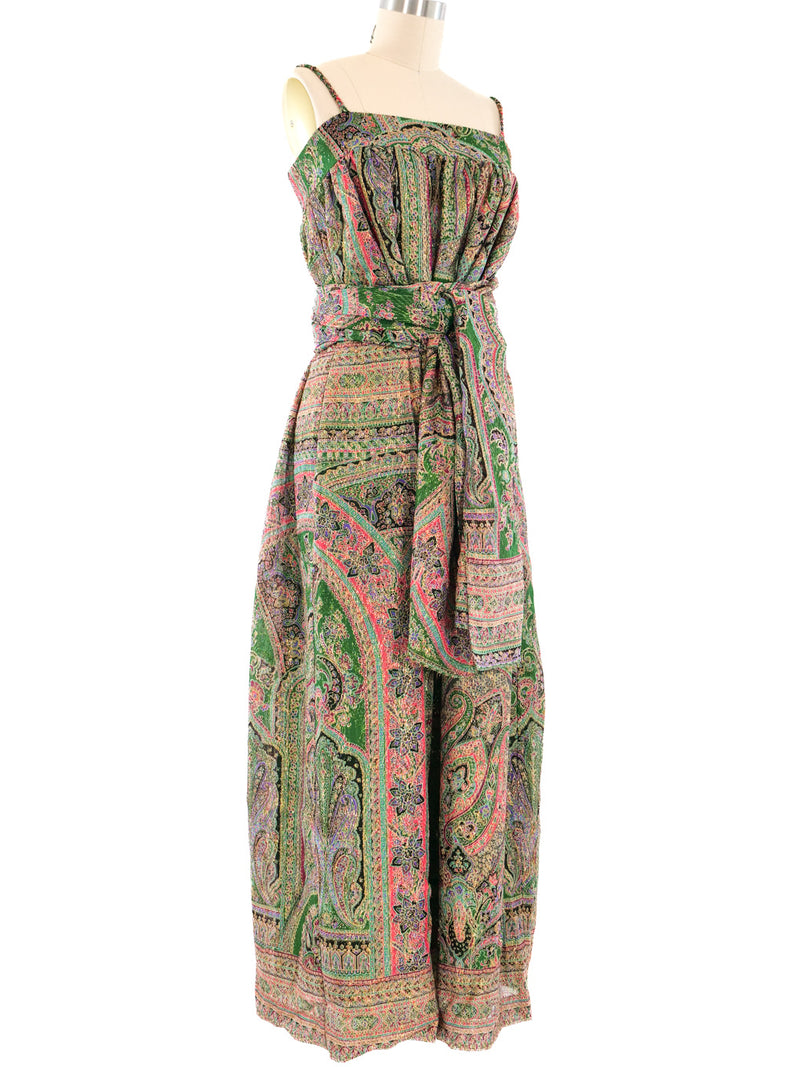 Floral Paisley Printed Maxi Dress Dress arcadeshops.com