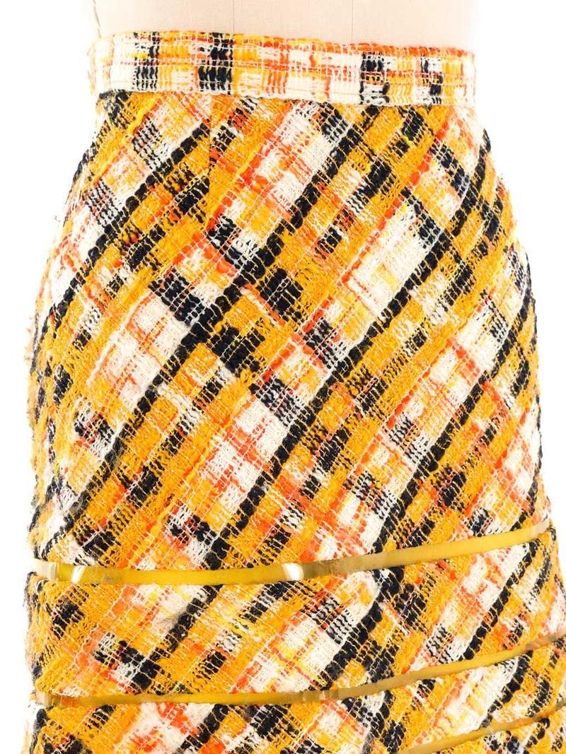 Junya Watanabe PVC Trimmed Tweed Skirt Bottom arcadeshops.com