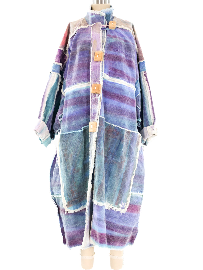 Hand Painted Pieced Denim Coat Outerwear arcadeshops.com