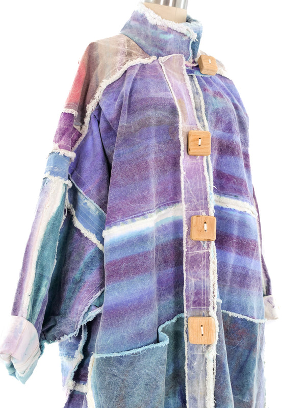 Hand Painted Pieced Denim Coat Outerwear arcadeshops.com