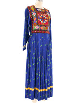 Floral Printed Embroidered Peasant Dress Dress arcadeshops.com
