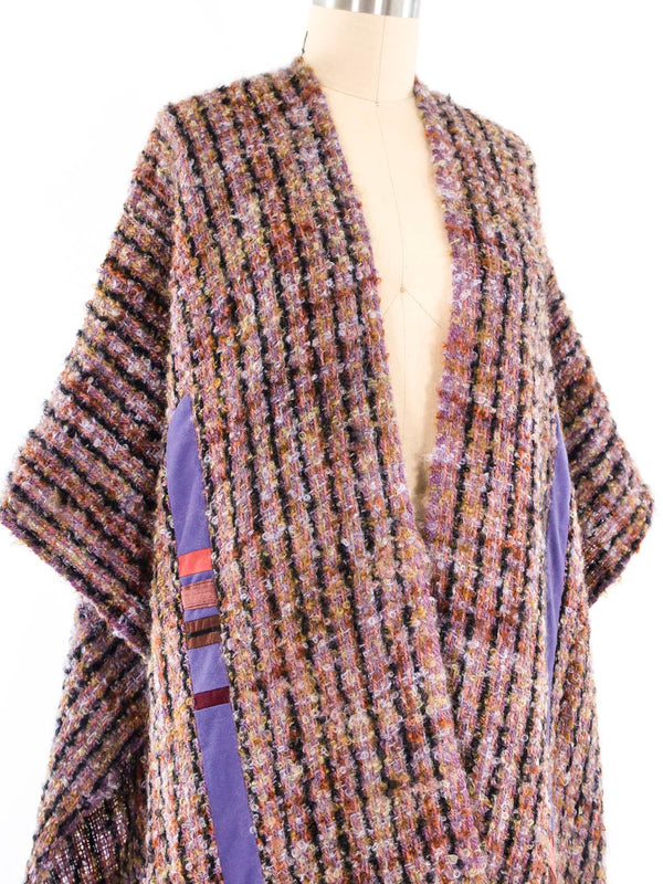 Fringe Tweed Knit Poncho Outerwear arcadeshops.com