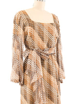 Pauline Trigere Lurex Threaded Chiffon Dress Dress arcadeshops.com