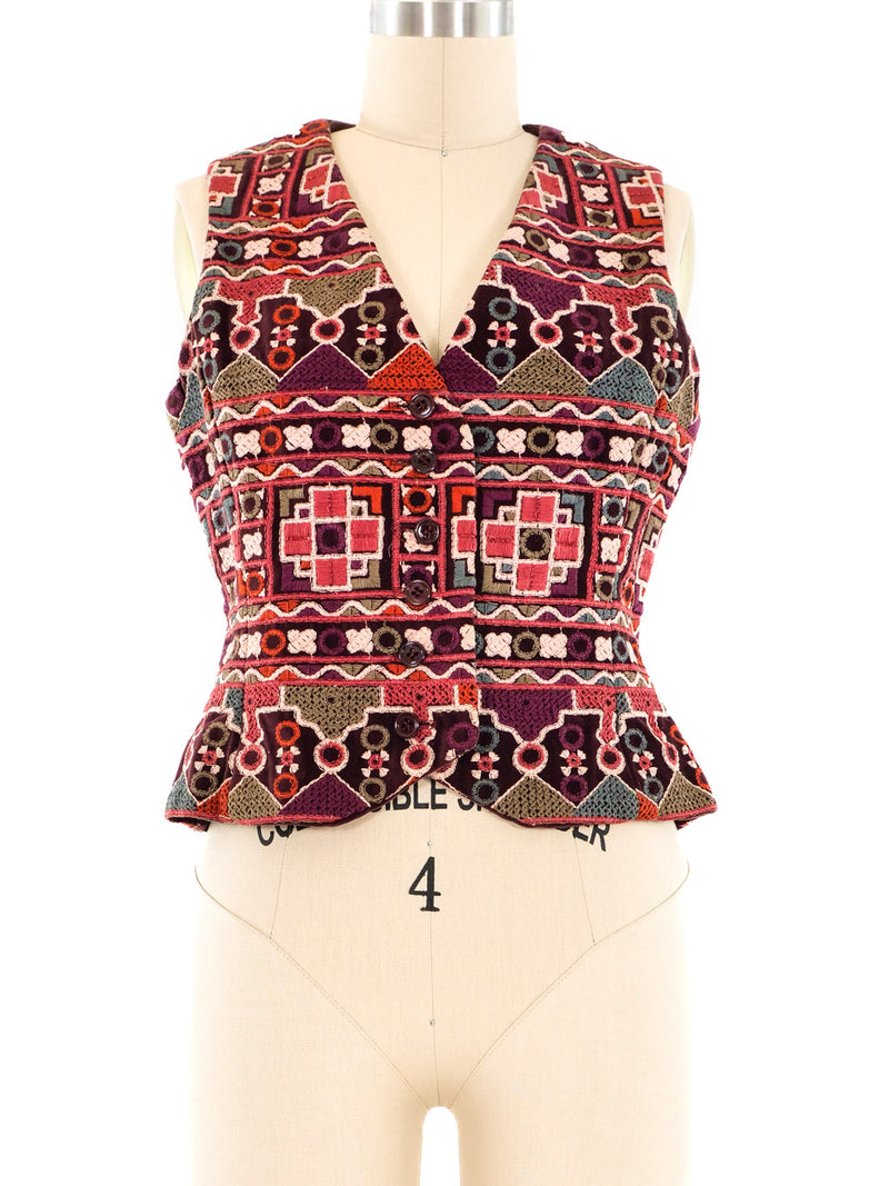 Geoffrey Beene Embroidered Velvet Vest Jacket arcadeshops.com