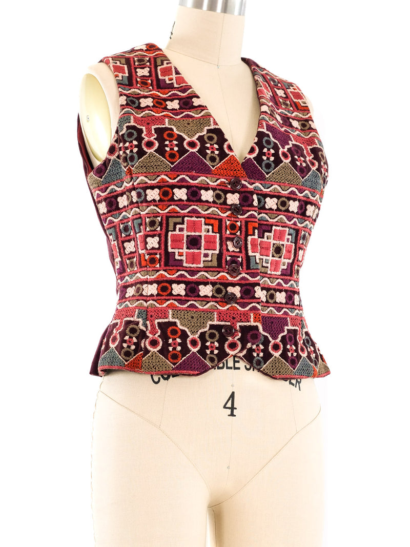Geoffrey Beene Embroidered Velvet Vest Jacket arcadeshops.com
