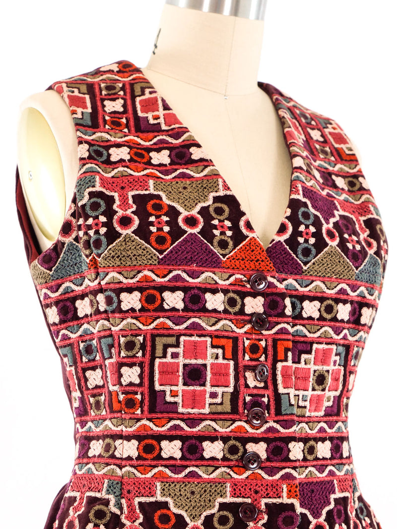 Geoffrey Beene Embroidered Velvet Vest Jacket arcadeshops.com