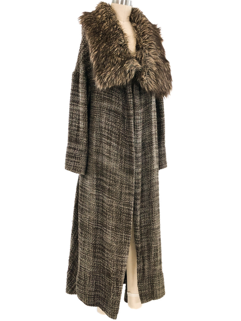 Yohji Yamamoto Faux Fur Trimmed Coat Outerwear arcadeshops.com