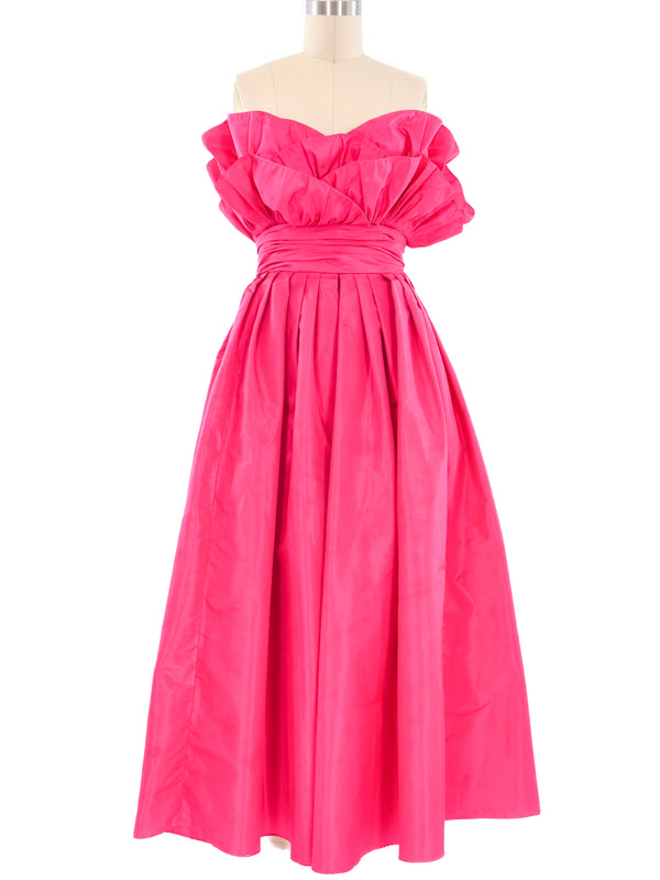 Victor Costa Fuchsia Strapless Gown Dress arcadeshops.com