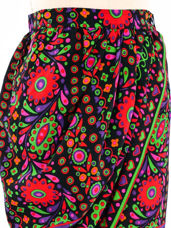 Yves Saint Laurent Floral Wrap Skirt Bottom arcadeshops.com