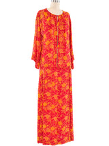 1976 Christian Dior Floral Printed Silk Ensemble Suit arcadeshops.com