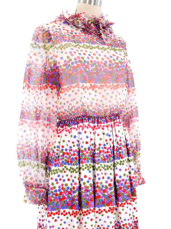 Mollie Parnis Floral Printed Maxi Dress Dress arcadeshops.com
