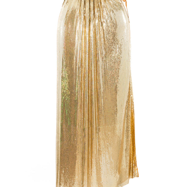 スカート Golden  Skirts Ferrara Gold Metal Mesh Maxi Skirt