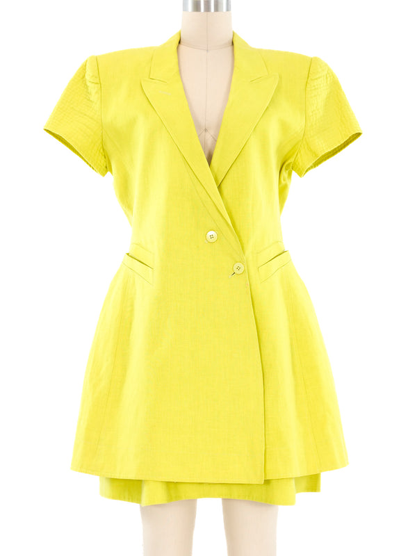 Claude Montana Chartreuse Skirt Suit Suit arcadeshops.com
