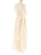 Ivory Silk Chiffon Duster Jacket arcadeshops.com