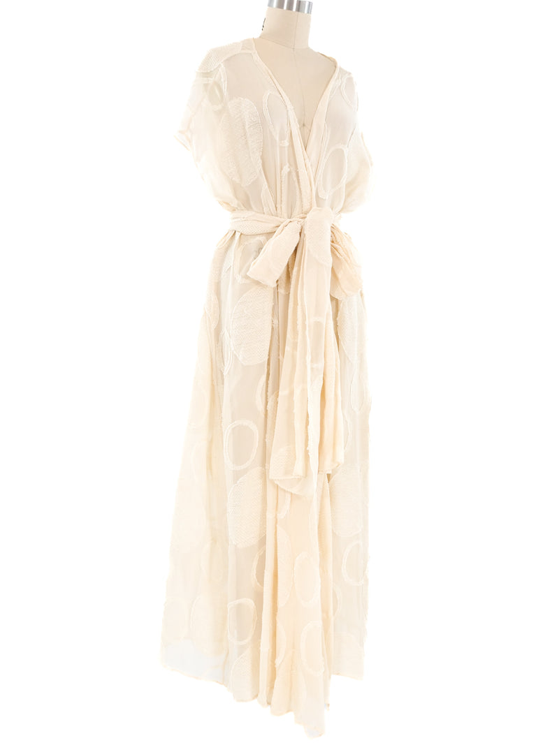 Ivory Silk Chiffon Duster Jacket arcadeshops.com