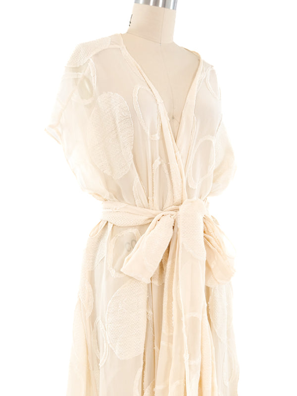 Ivory Silk Chiffon Duster Jacket arcadeshops.com