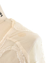 Ivory Silk Chiffon Duster Jacket arcadeshops.com