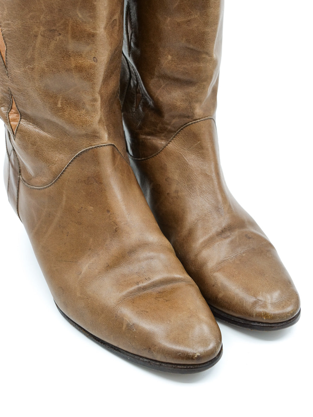 Gucci Brown Leather Western Boots, 40