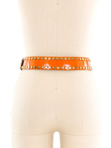 Anne Klein Studded Orange Leather Belt Accessory arcadeshops.com