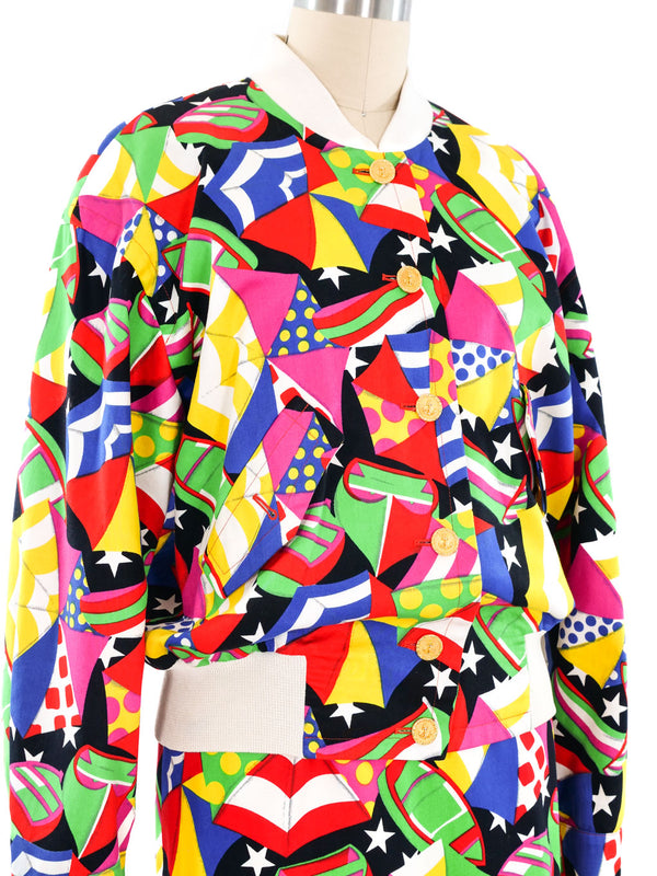 Escada Umbrella Printed Skirt Ensemble Suit arcadeshops.com