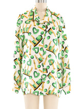 Escada Topiary Printed Silk Blouse Top arcadeshops.com